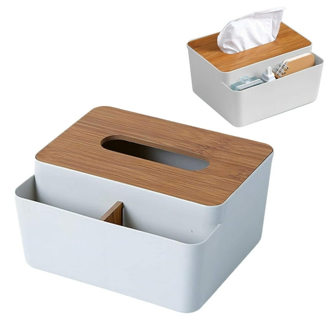 Cqxid Storage Case Under $10 Home & Garden Home Textile Storage Tissue Box Cover Plastic Rectangular Facial Tissue Holder Dispenser With Storage For Bathroom Living Room Kitchen Home