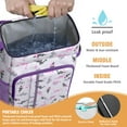 thumbnail image 2 of Travel Cooler Bag - LightPurple Dinosaurs Flowers Pattern Camping Beer Cooler Backpack with Bottle Opener- Waterproof Insulated Picnic Backpacks - Cooler Bag for Beach, 2 of 6