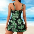 thumbnail image 4 of Atogsazn Women's Swimdress One Piece Swimsuit V Neck Skirts Swim Dress Tummy Control Bathing Suit Swimwear Green M, 4 of 5