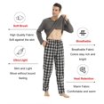 thumbnail image 5 of LNFINTDO Mens Pajama Sets Long Sleeve Thermal Shirts Flannel Pajama Bottoms Mens Sleep Loungewear Sets Soft Warm Plaid Pj Set for Men, Navy & Navy Plaid, Large, 5 of 7