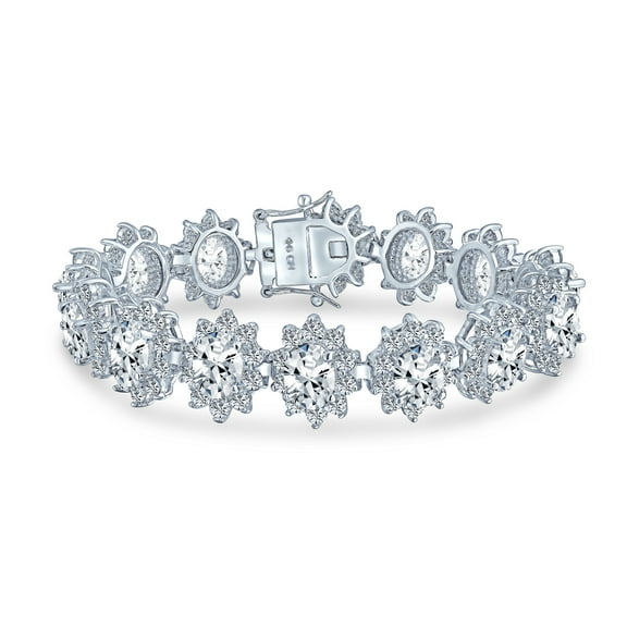 Bling Jewelry Womens Bridal Cocktail Tennis Bracelet Pink Simulated Gemstones