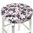 thumbnail image 3 of Kdxio Lilies Flowers Print Stool Covers Round,Stretch Round Bar Stool Covers Washable Bar Stool Cushion Slipcover for 12-15 Inch Chair, 3 of 7