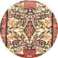 thumbnail image 1 of Ahgly Company Machine Washable Indoor Round Traditional Brown Red Area Rugs, 4' Round, 1 of 7