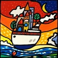 thumbnail image 2 of Wallas 20x20 Gold Ornate Wood Framed with Double Matting Museum Art Print Titled - Navigare con amore, 2 of 4