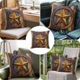 thumbnail image 6 of Retro Star Throw Pillow Cover Abstract Metal Stars Gradient Circle Wood Grain Cotton Linen Cushion Cover Throw Pillow Case with Invisible Zipper for Couch Sofa Bed Chair Car 26x26 Inch, 6 of 9