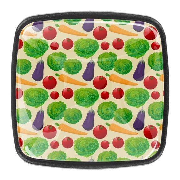 4 Pcs Square Cabinet Handle Cupboard Knob Drawer Pulls Handle Fruit and Vagetable Drawer Knobs with Screws Furniture Decoration