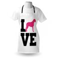 thumbnail image 4 of Irish Wolfhound Apron, Pinky Dog Silhouette and Love Lettering on Plain Background, Unisex Kitchen Bib with Adjustable Neck for Cooking Gardening, Adult Size, Charcoal Grey and Hot Pink, by Ambesonne, 4 of 4