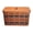 Blue, variant on Amish Bread Box Storage With Solid Oak Bottom, Lid and Leather Carrier Handles (Blue)