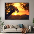 thumbnail image 3 of Mudket Leopard on Tree at Sunset Canvas Wall Art, Jungle Animal Print Decor for Living Room Bedroom Office, Wildlife Themed Wall Art Ready to Hang - 12"L x 8"W, 3 of 10