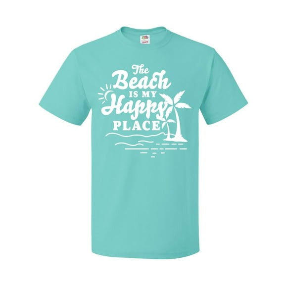 Inktastic The Beach is My Happy Place with Palm Trees T-Shirt