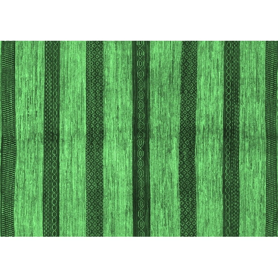 Ahgly Company Indoor Rectangle Oriental Emerald Green Modern Area Rugs, 2' x 5'