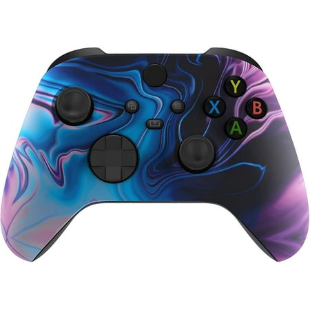 Modded Wireless Controller for Microsoft Series X/S & One - Compatible With All Shooting Games - Rapid Fire, Dropshot, Akimbo & More (X/S Blue & Purple Swirl)