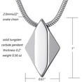 thumbnail image 2 of Men's Tungsten Carbide Pendant Necklace Geometric Tungsten Pendant with 22 Inches Stainless Steel Snake Chain, 2 of 5
