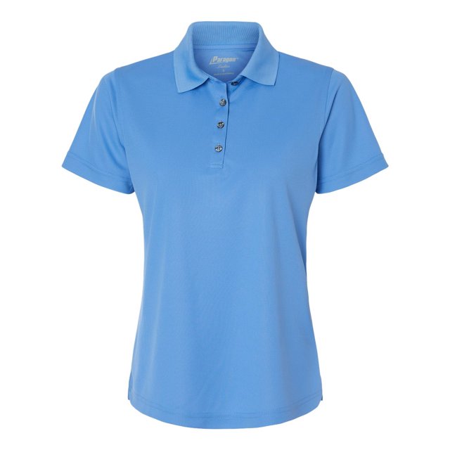 Paragon Polo en Mini Maille de Performance Saratoga pour Femmes, G, Bleu Bimini