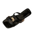 thumbnail image 2 of Samdudou Womens Slide Sandals Elegant Square Open Toe Slip On Flats Chic Cutout Straps with Unique Metallic Insect Hardware Accent Dressy Evening Party Shoes Summer Footwear, 2 of 6