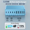 thumbnail image 2 of Estación de carga MGRNPONY USB C de 320 W y 10 puertos para MacBook Pro/Air, 2 of 6