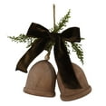 thumbnail image 2 of 1 Pc 6" Wooden Bells with Bow Hanging Christmas Decoration, Brown, by HXHJWYU, 2 of 8