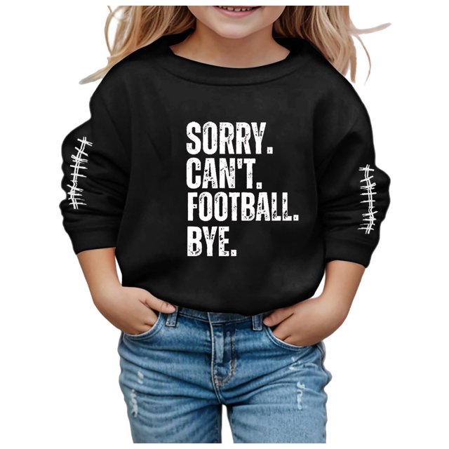 PMVFHDE Sweat-Shirt Col Rond Automne Garçon Fille Unisexe Manches Longues Sweat-Shirt Doux Graphique Enfants Mignon Pull Col Rond Vêtements Noir,140