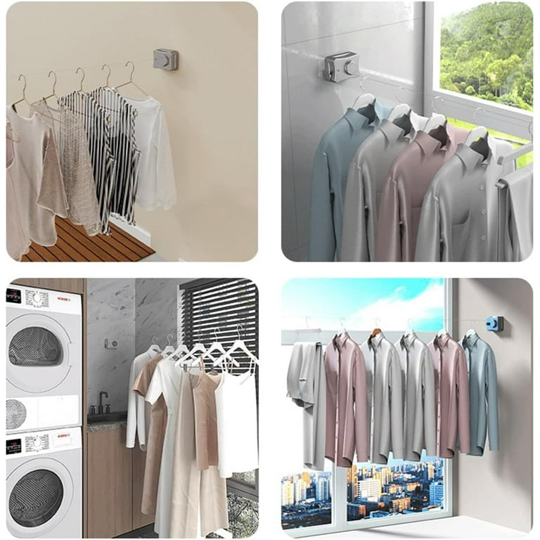 Retractable Clothesline Indoor Clothes Line for Hanging Dry and