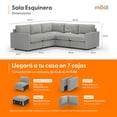 thumbnail image 2 of Sala Seccional Modular Esquinera Adapti 5 Plazas | Gris Niebla, 2 of 8