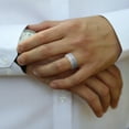 thumbnail image 2 of Beaux Bijoux Men’s Comfort Fit Stainless-Steel Sand Blasted Band Ring-12, 2 of 7