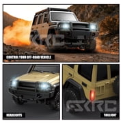 1:43 Scale RC Rock Crawler with App-Controlled, 2.4G 4WD Full Proportional Off-Road RC Monster Truck with Rechargeable Battery & LED Lights, RC Climbing Car for Hobbyists