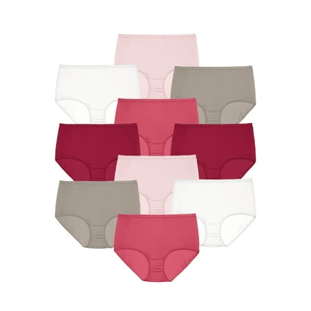 

Comfort Choice Women s Plus Size Nylon Brief 10-Pack Underwear