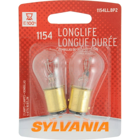 SYLVANIA 1154 Long Life Miniature Bulb, (Contains 2 Bulbs)