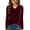 09#Wine, variant on Velvet Tops for Women Dressy Casual V Neck Shirts Loose Fit Long Sleeve Vintage Velour Blouse Solid Color Holiday Party Outfits Brown L
