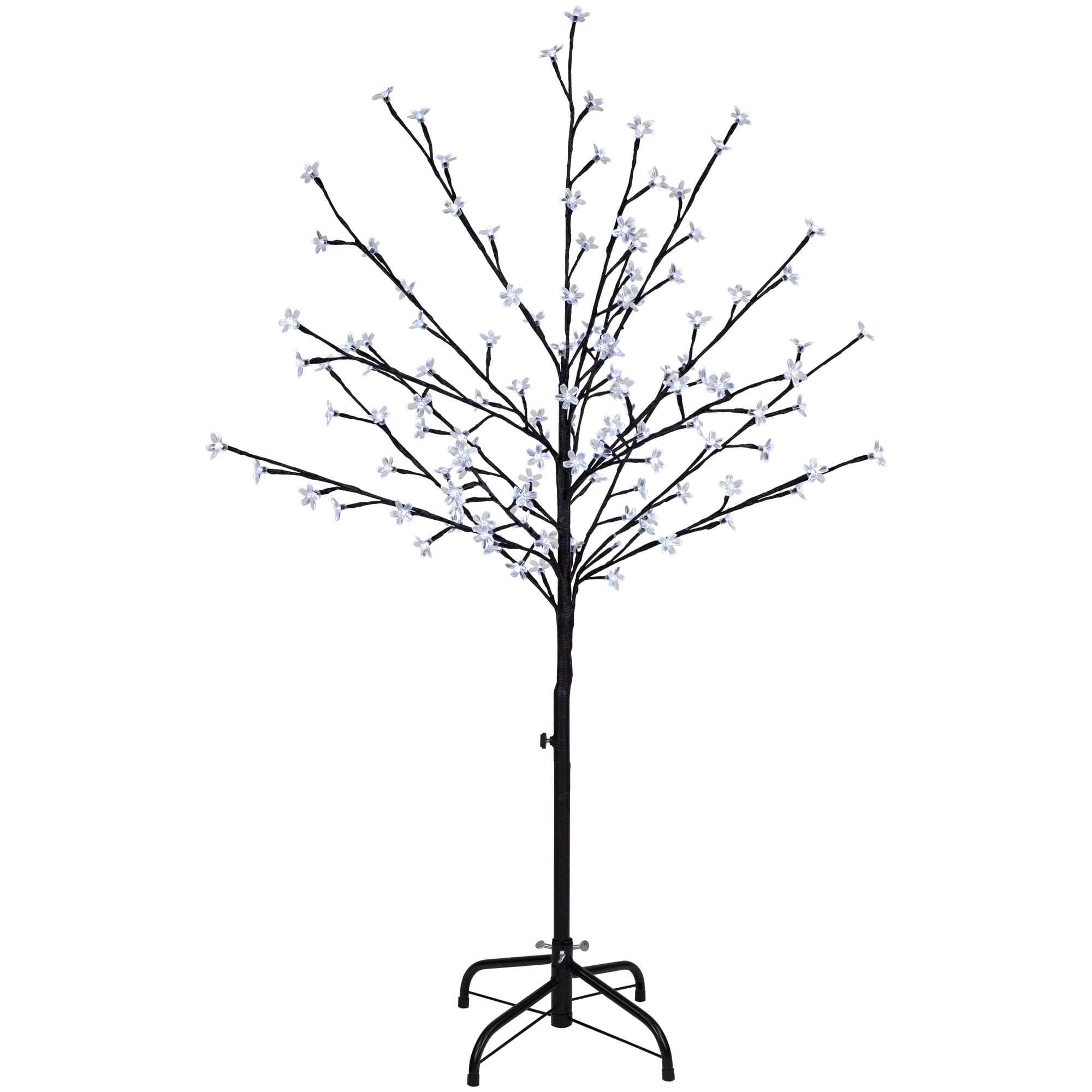 4' LED Lighted Cherry Blossom Flower Tree - Pure White Lights