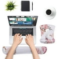 thumbnail image 2 of Wrist Rest Support for & Keyboard Set, Peony Ergonomic Mousepad Non-Slip Rubber Base Home/Office Pain Relief & Easy Typing Cushion with Neoprene Cloth & Raised Memory Foam, White, 2 of 7