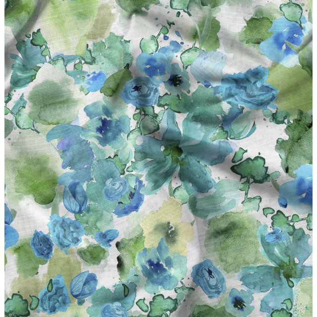 Soimoi Modal Satin Fabric Rose Watercolor Decor Fabric Printed Yard 42 Inch Wide