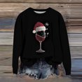 thumbnail image 2 of WTOBBY Women's Christmas Printed Long Sleeve Loose Round Neck Sweatshirt Top, Cozy and Lightweight for Fall Season, Holiday Theme Fashion Top for Casual and Party Wear,Deep Red L, 2 of 4