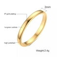 thumbnail image 2 of 2mm Tungsten Carbide Engagement Band Men Women's Gold Plated Thin Ring Size 6-11, 2 of 6