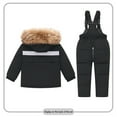 thumbnail image 3 of Kids Ski Suits for Girls New Boys Girls Fashion Solid Color down Jackets Keep Thickening Warm Outdoor Coat Jumpsuit Set Style B-24 Black 3 Years, 3 of 9