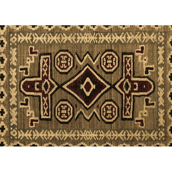 Ahgly Company Indoor Rectangle Southwestern Brown Country Area Rugs, 2' x 4'