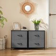 thumbnail image 2 of Nightstands with Two Drawer Side Tables Living Room  Drawer Dresser Bedroom End Bedside Table Cabinet with Storage Night Stand, Wooden Top Metal Frame Handle,, 2 of 4
