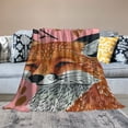 thumbnail image 2 of Creowell  Pink Cute Fox Blanket Fox Gifts Throw Blanket for Women Fox Lovers Super Soft Flannal Fox Throw Blanket for Bedding Couch Sofa Home Living Room Decor Birthday Gifts  60x80in, 2 of 6
