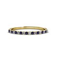 thumbnail image 2 of TriJewels 0.28 ctw Round Blue Sapphire and Lab Grown Diamond (1.50 mm) 18 Stone Wedding Band in 10K Yellow Gold, 2 of 6