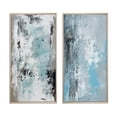 thumbnail image 2 of Designart "Tranquil Subtlety In Abstract Blue IV" Abstract Painting Framed Wall Art Set Of 2 - Modern Blue Framed Canvas Set For Living Room Decor, 2 of 6