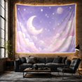 thumbnail image 5 of Crescent Moon with Celestial Clouds and Planets, Whimsical Watercolor for Astronomy Fans, Cosmic Dream Wall Art, Mother's Day Gift, Tapestry Wall Hanging for Bedroom and Living Room, 5 of 6