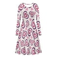 thumbnail image 4 of Renewold Breathable Flared Dress for Valentine's Day Gifts Purple Pink Hearts Long Sleeve A Line Twirly Skater Loose Casual/Party Dresses Size L Women Elegant Dress, 4 of 7
