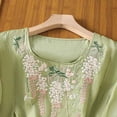 thumbnail image 4 of Womens Casual Summer T Shirts Crew Neck Basic Fashion Y2K Spring 2026 Linen Tops Half Sleeve Embroidered Print Tees, 4 of 8