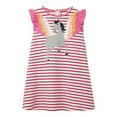 thumbnail image 1 of Faithtur Robe pour Enfants, Filles Imprimé Cheval Rayé Col Rond Manches Volantes une Pièce, 1 of 9