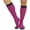 Black With Hot Pink Stripes, variant on ToBeInStyle Women's Opaque Striped Knee High Warm Nylon Stockings Hosiery