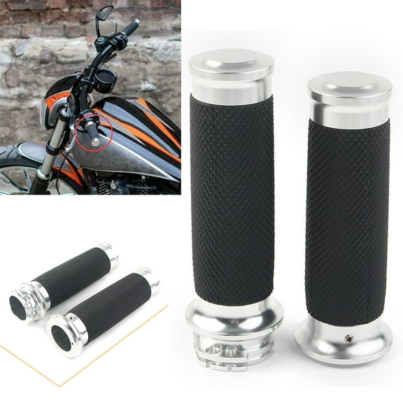 ZS 1" 25mm Motorbike Handle Bar Hand Grips For Harley Touring Electra Glide Ultra Classic FLHTCU