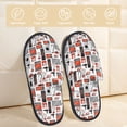 thumbnail image 2 of Fotbe Modern Life Pantuflas Peludas para Mujer con Estampado, Zapatillas de Peluche, Zapatos de Invierno para Casa, Uso Interior y Exterior-Large, 2 of 8