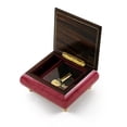 thumbnail image 2 of Inspiring Red Wine Music Theme with Violin Wood Inlay Music Box - Wedding March (Mendelssohn), 2 of 2