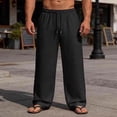 thumbnail image 2 of KeShDi Men's Flowy Sweatpants Track Pants Men's Elastic Waist Drawstring Casual Sport Straight Leg Long Pants Black S, 2 of 8