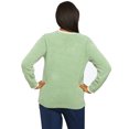 Alfred Dunner Womens Comfy Chenille Center Embroidery Soft Sweater